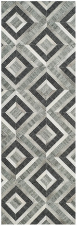 Safavieh Studio Leather 2'-3" x 7'-0" Rug in Ivory / Dark Grey