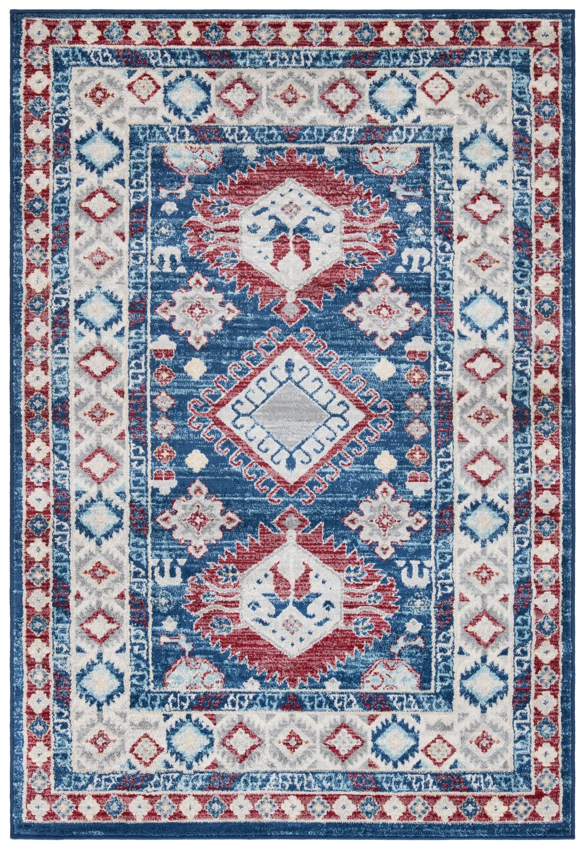 Safavieh Kazak 100 4'-0" x 6'-0" Rug in Navy / Red