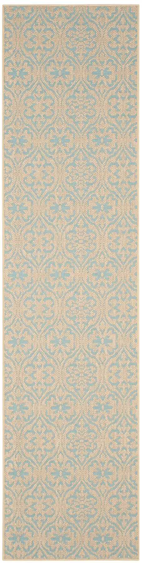 Safavieh Palm Beach 2'-0" x 8'-0" Rug in Natural / Turquoise