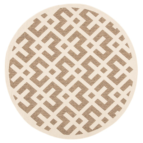 Safavieh Courtyard 5'-3" x 5'-3" Rug in Brown / Bone