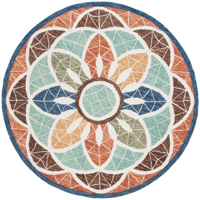 Safavieh Novelty 5'-0" x 5'-0" Rug in Blue / Orange