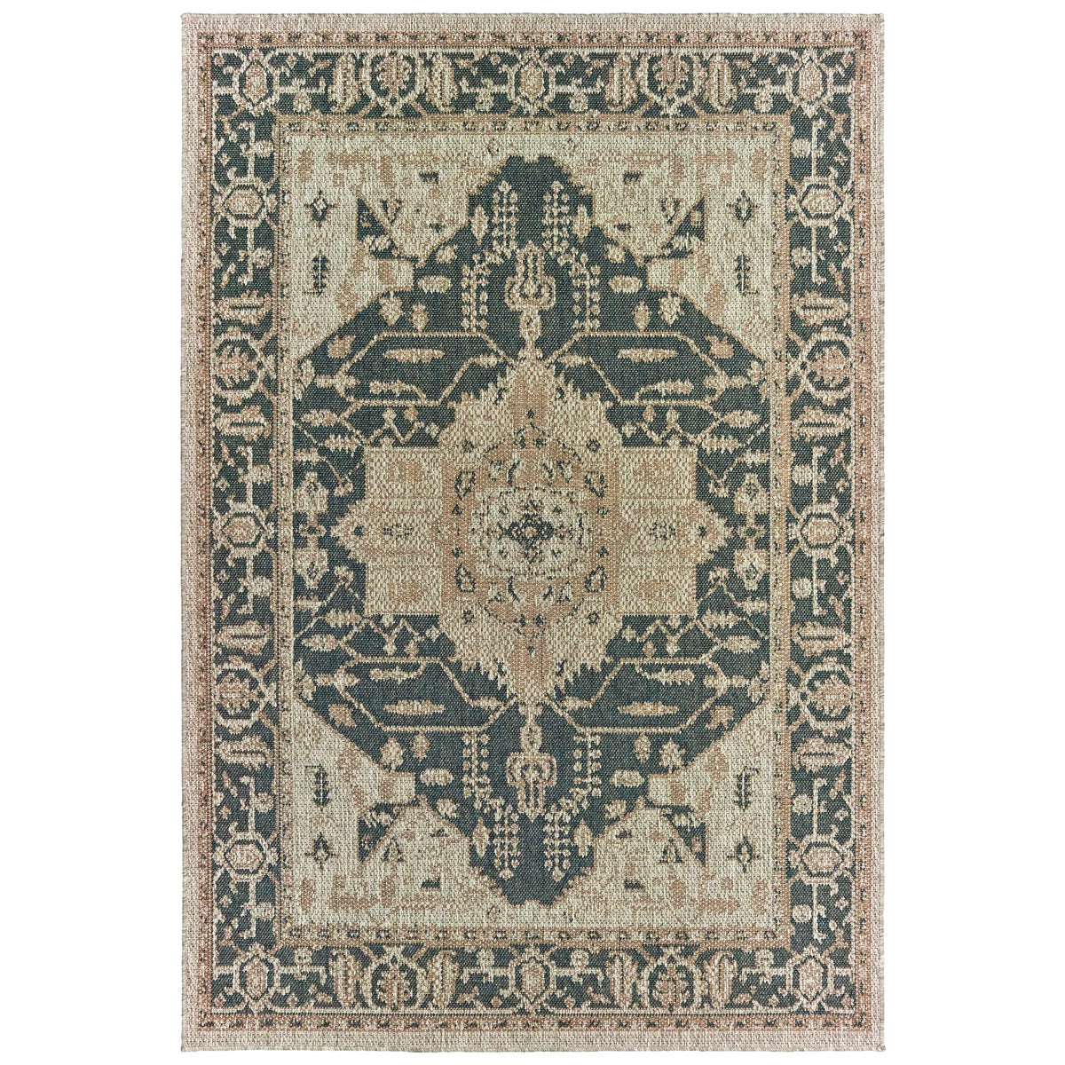 Oriental Weavers Sphinx Latitude 1J Grey / Gold Rugs - main flat