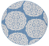 Safavieh Courtyard 6'-7" x 6'-7" Rug in Blue / Ivory