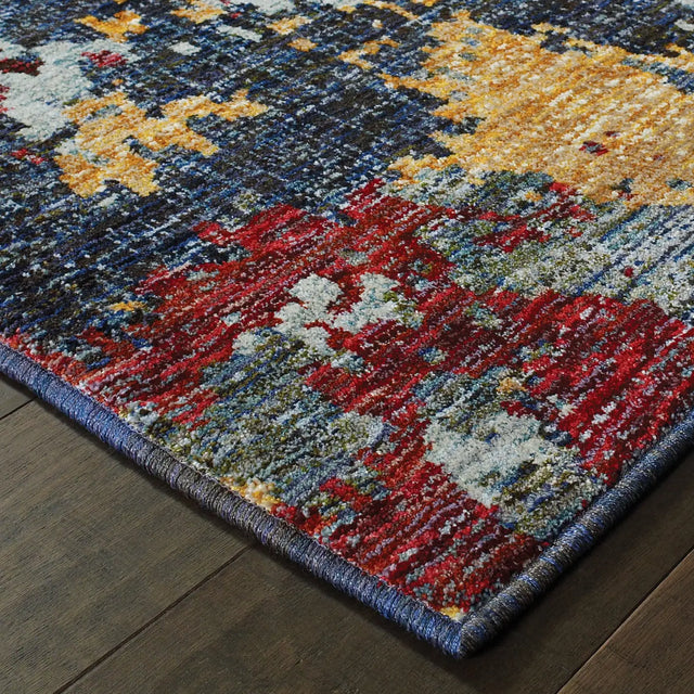 Oriental Weavers Sphinx Evolution 8036C Blue/Red Rugs - corner detail