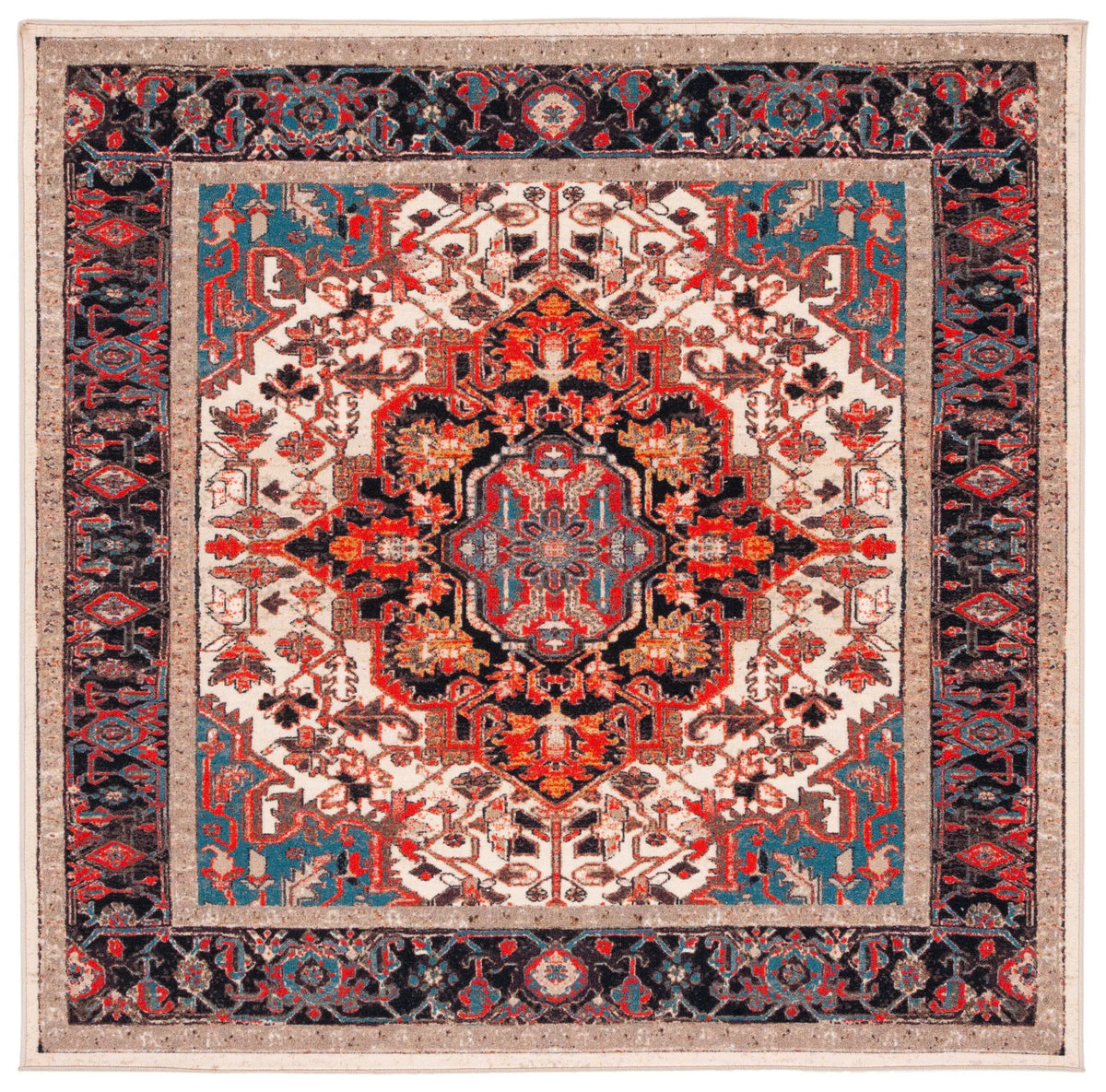 Safavieh Riviera 6'-7" x 6'-7" Rug in Ivory / Blue