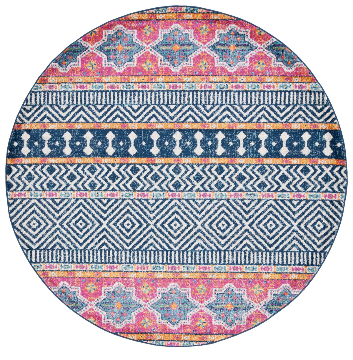 Safavieh Madison 6'-7" x 6'-7" Rug in Navy / Ivory
