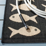 Safavieh Courtyard 4'-0" x 5'-7" Rug in Black / Beige