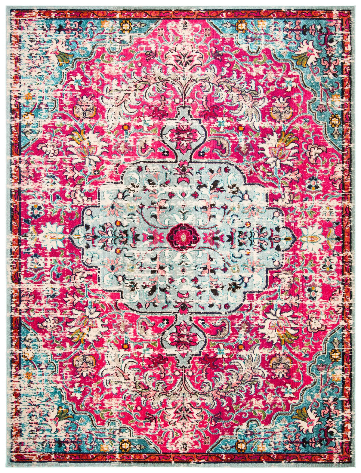 Safavieh Madison 10'-0" x 14'-0" Rug in Fuchsia / Teal