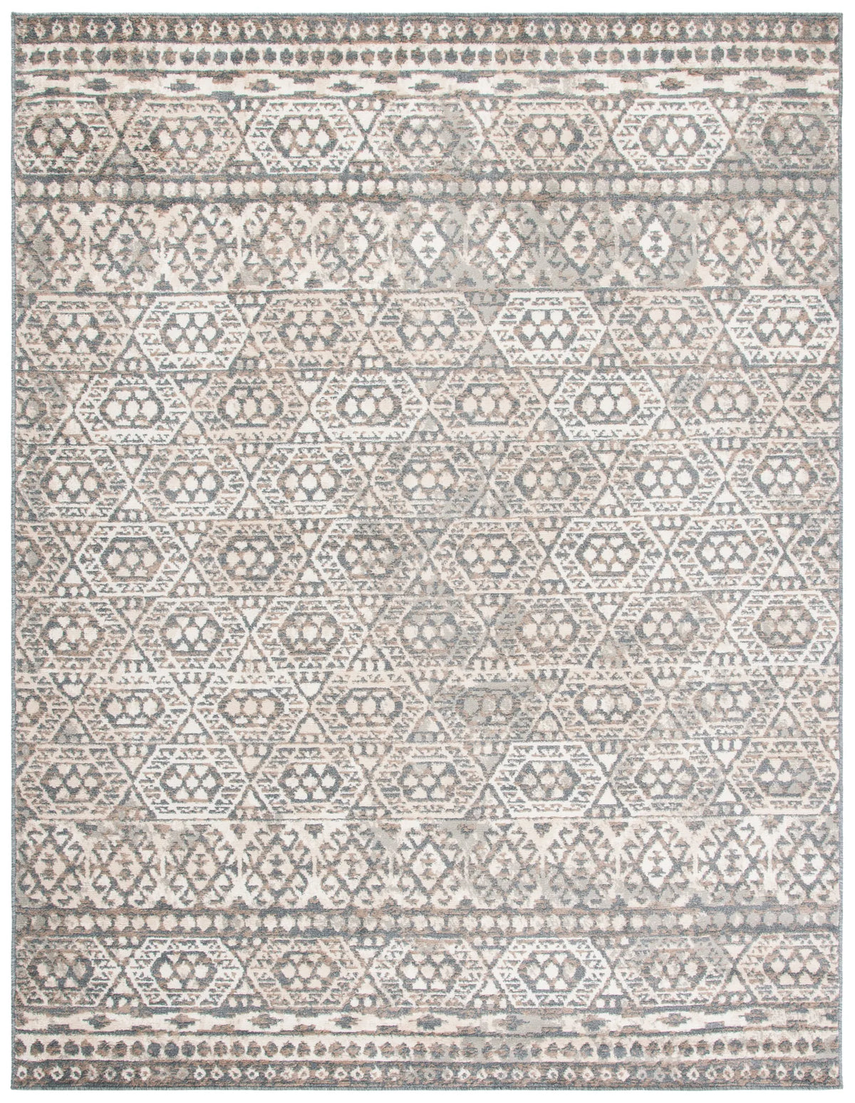 Safavieh Pyramid 10'-0" x 14'-0" Rug in Ivory / Charcoal
