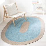 Safavieh Braided 5'-0" x 7'-0" Rug in Blue / Beige