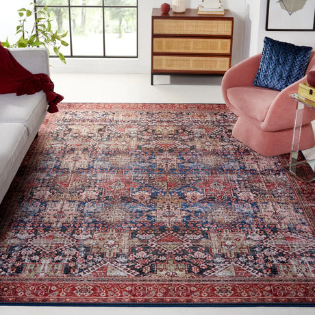 Safavieh Tucson 10'-0" x 14'-0" Rug in Navy / Rust