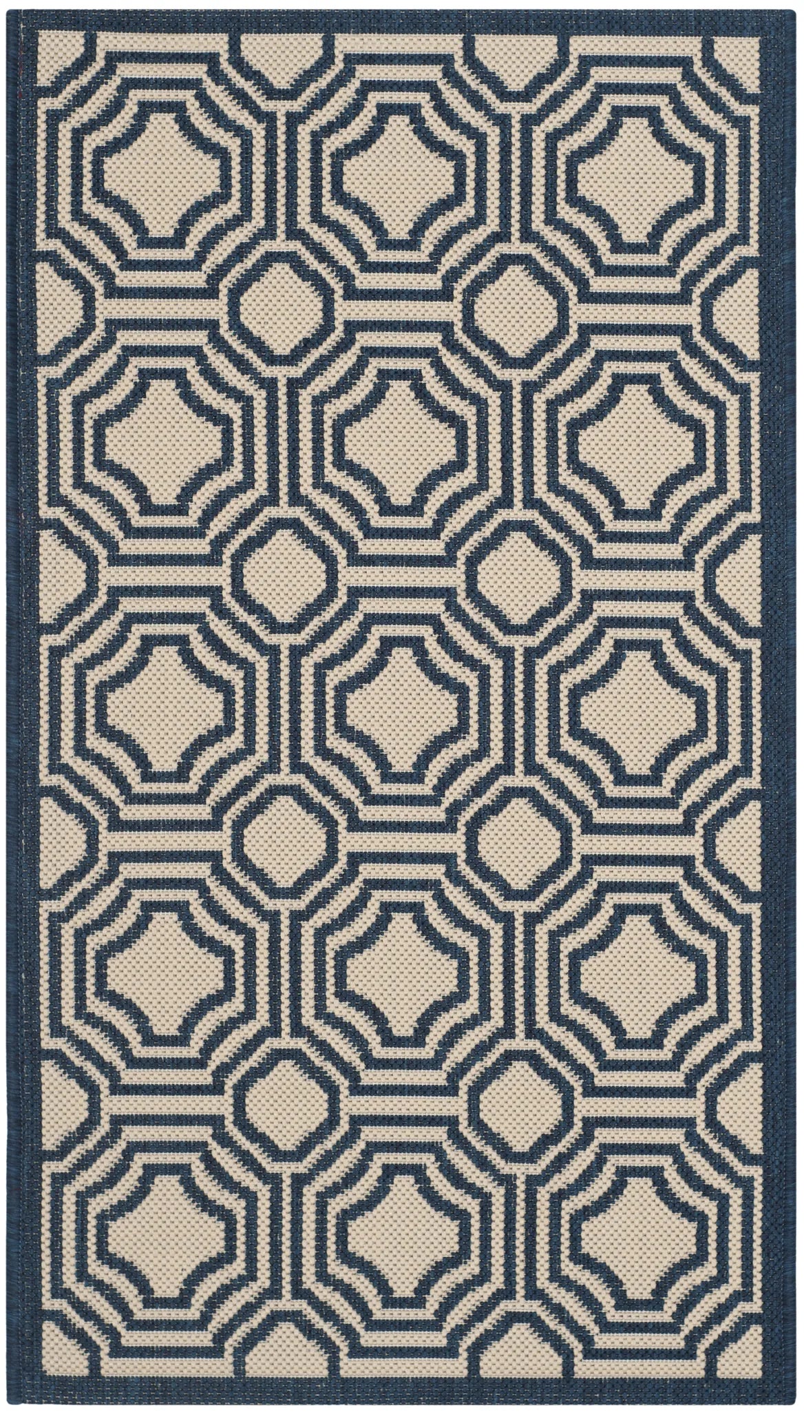 Safavieh Courtyard 2'-0" x 3'-7" Rug in Beige / Navy