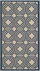 Safavieh Courtyard 2'-0" x 3'-7" Rug in Beige / Navy