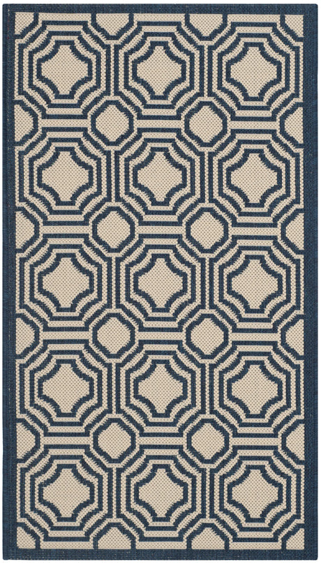 Safavieh Courtyard 2'-0" x 3'-7" Rug in Beige / Navy