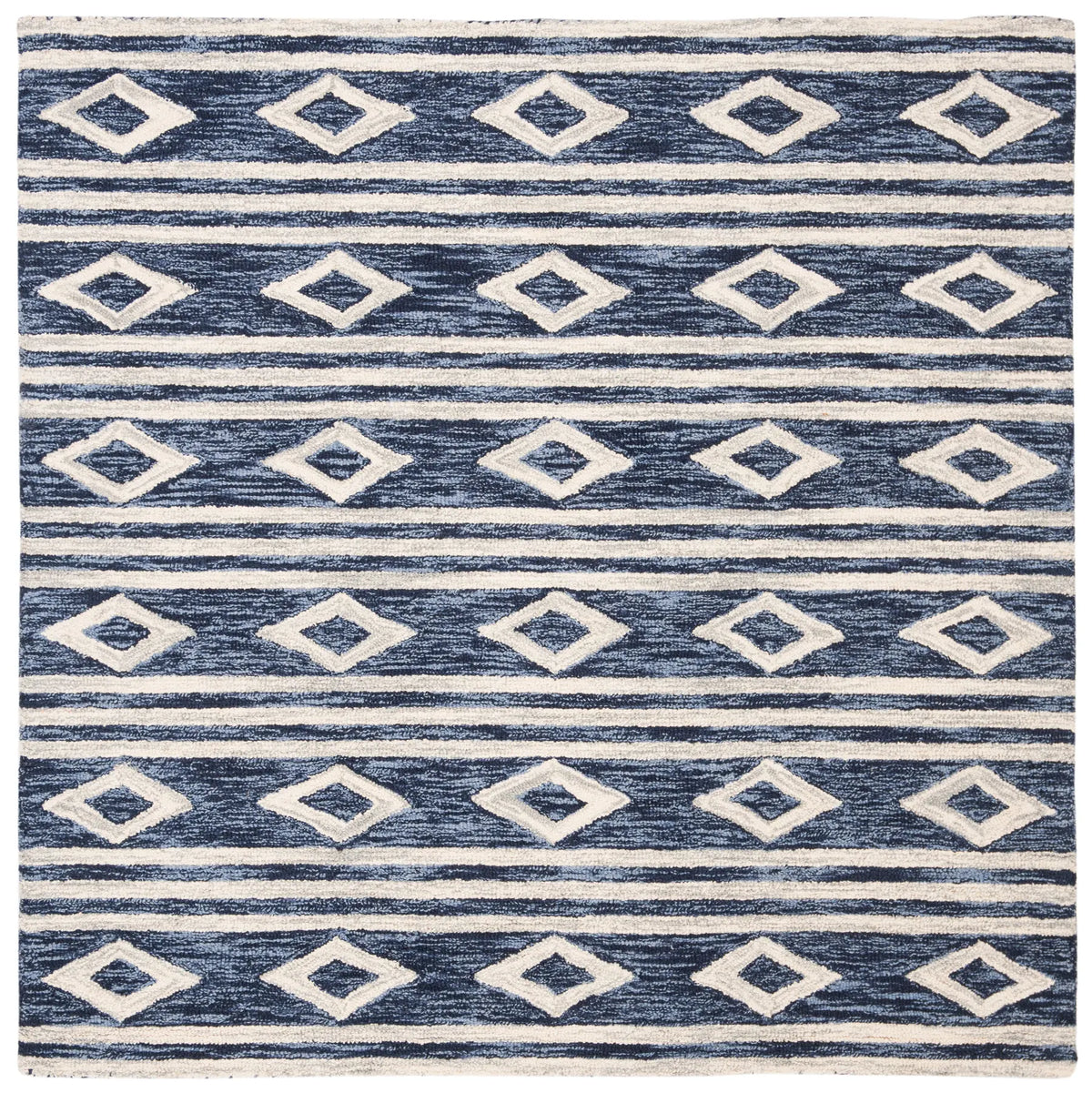 Safavieh Micro-Loop 5'-0" x 5'-0" Rug in Navy / Ivory