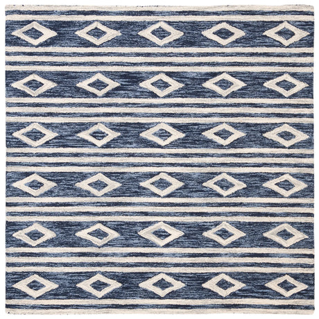 Safavieh Micro-Loop 5'-0" x 5'-0" Rug in Navy / Ivory