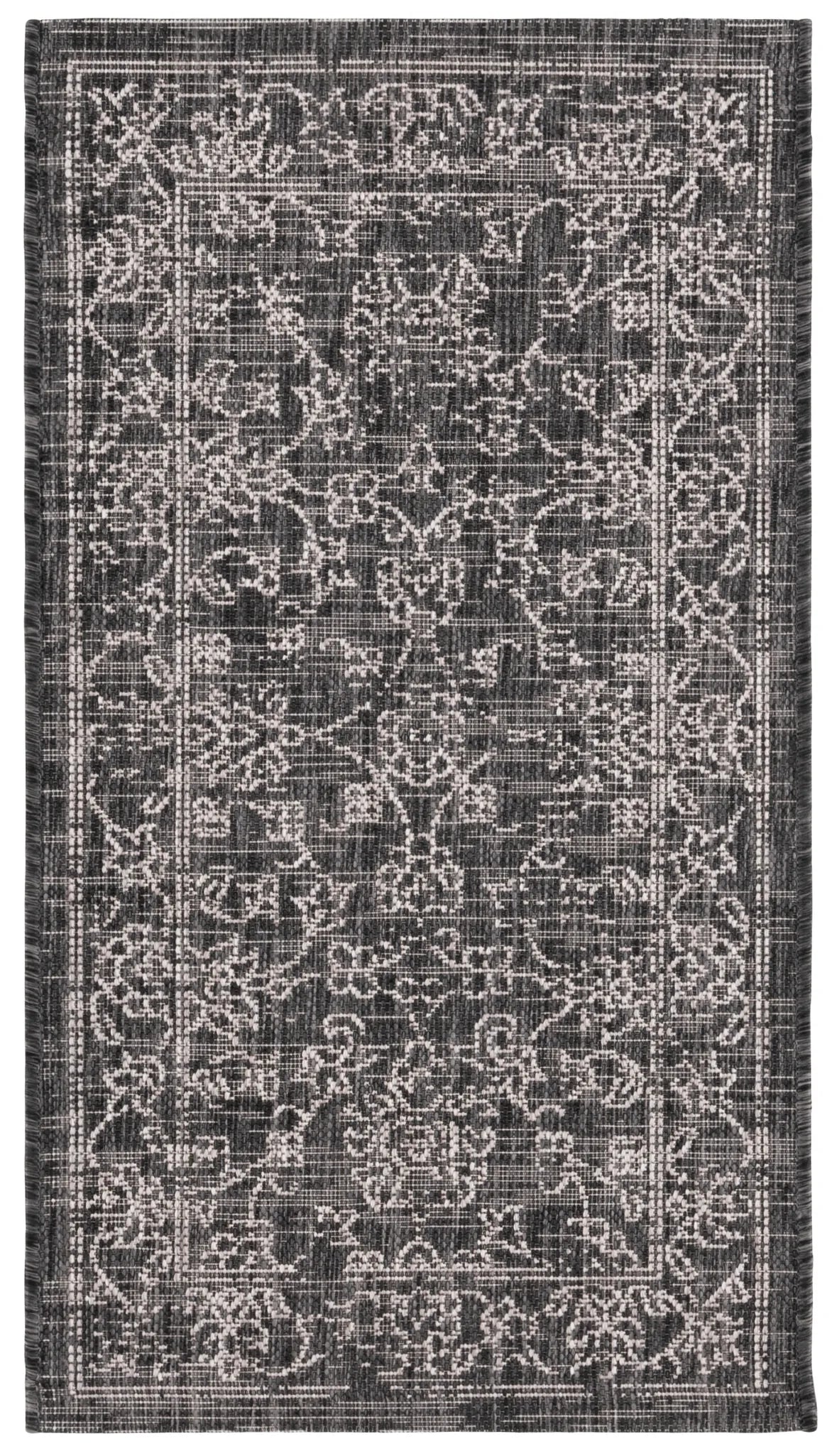 Safavieh Courtyard 2'-0" x 3'-7" Rug in Black / Ivory