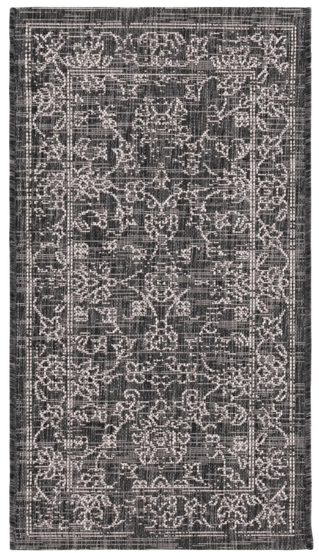Safavieh Courtyard 2'-0" x 3'-7" Rug in Black / Ivory