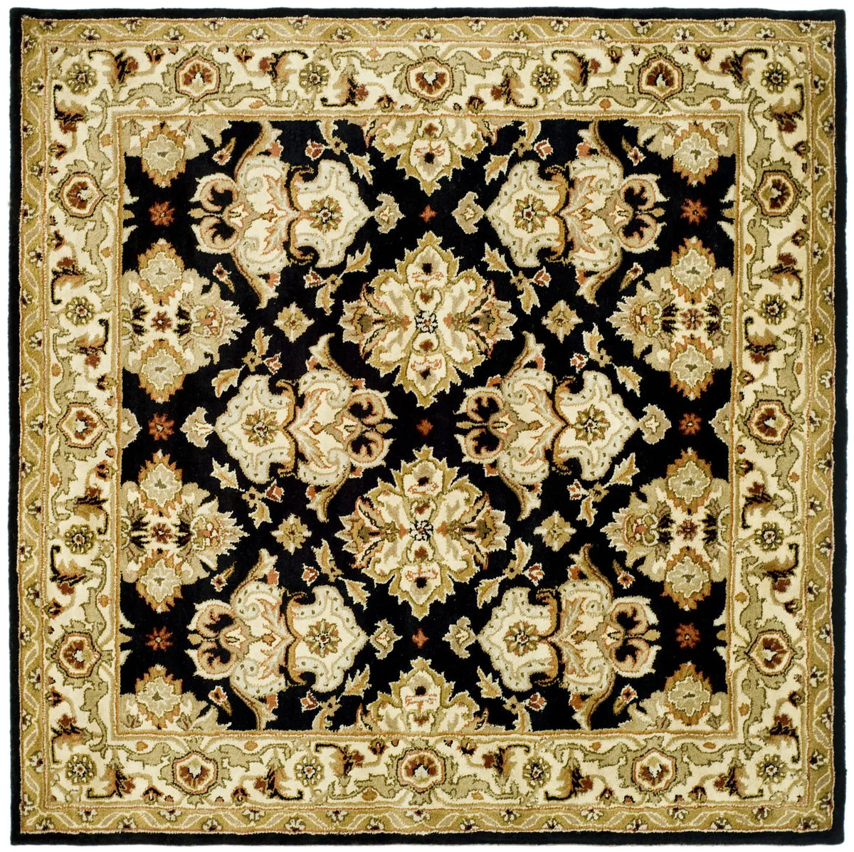 Safavieh Heritage 6'-0" x 6'-0" Rug in Black / Ivory
