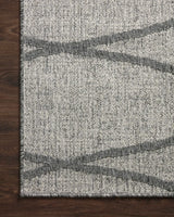 Loloi Rainier Rai-07 Dove/Grey Rug - corner on wood