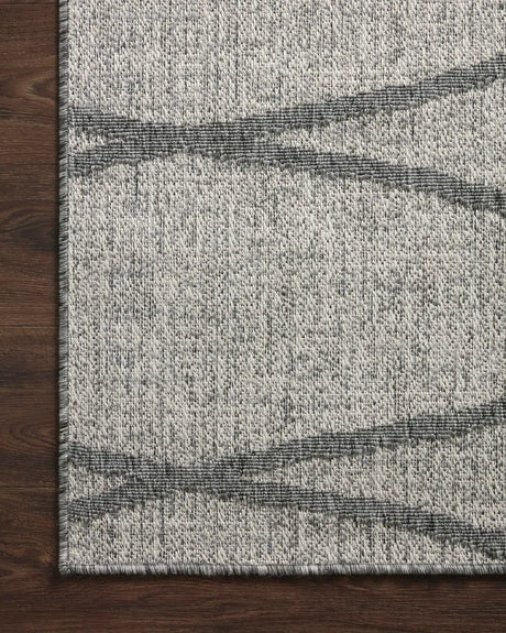 Loloi Rainier Rai-07 Dove/Grey Rug - corner on wood