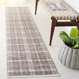 Safavieh Oxford Plaids 300 2'-0" x 8'-0" Rug in Light Grey / Grey