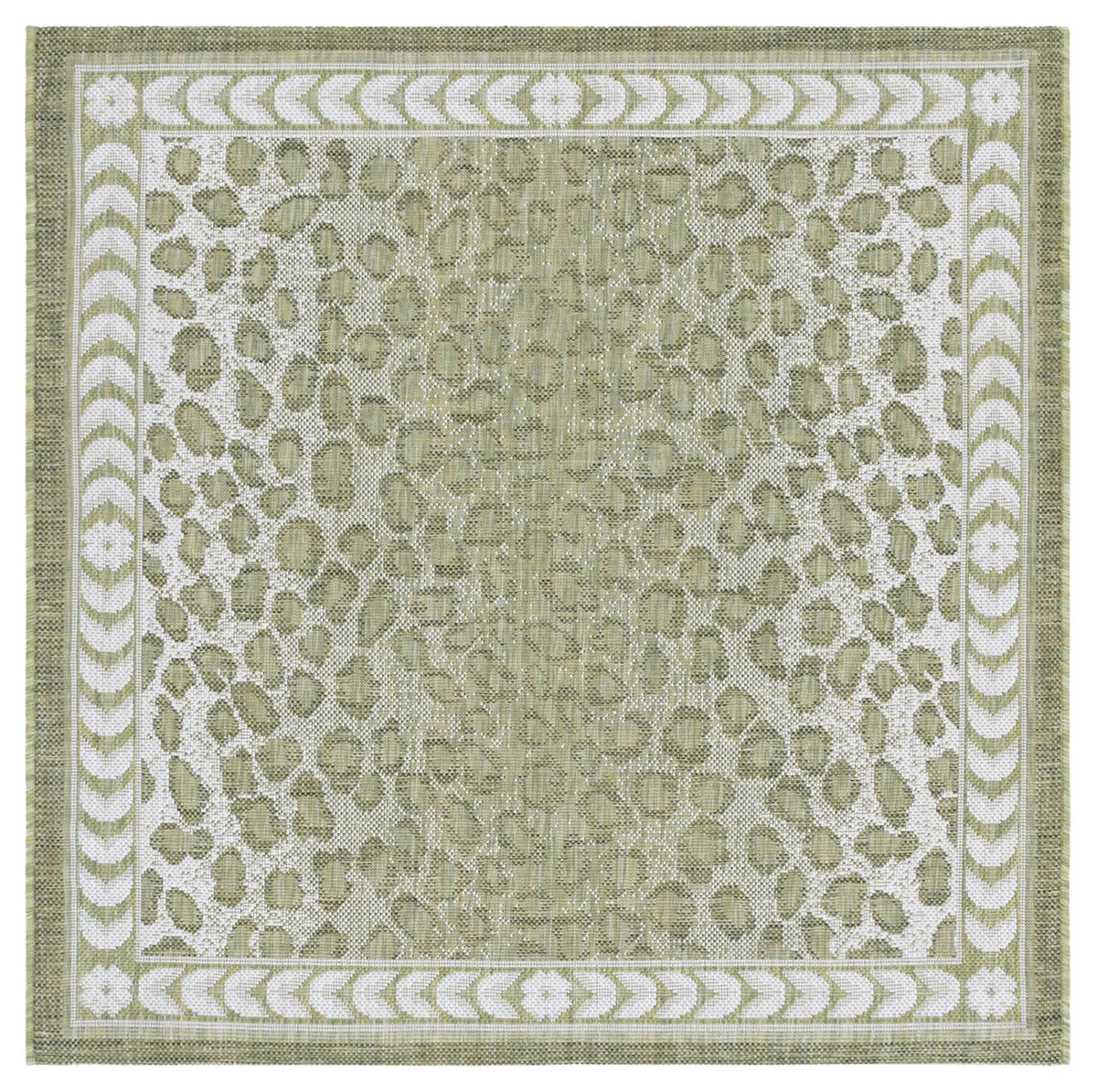 Safavieh Courtyard 4'-0" x 4'-0" Rug in Light Green / Ivory