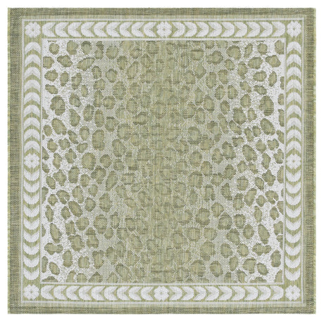 Safavieh Courtyard 4'-0" x 4'-0" Rug in Light Green / Ivory