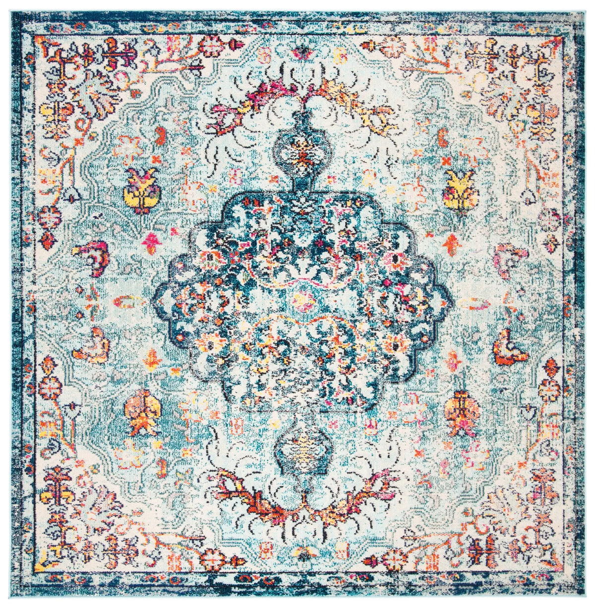 Safavieh Madison 6'-7" x 6'-7" Rug in Navy / Light Blue