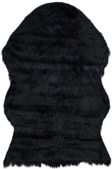 Safavieh Faux Sheep Skin 2'-0" x 3'-0" Rug in Black
