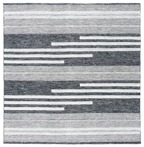 Safavieh Striped Kilim 7'-0" x 7'-0" Rug in Ivory / Black