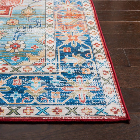 Safavieh Tucson 4'-0" x 6'-0" Rug in Rust / Blue