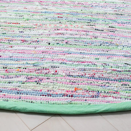 Safavieh Rag Rug 6'-0" x 6'-0" Rug in Light Green / Multi