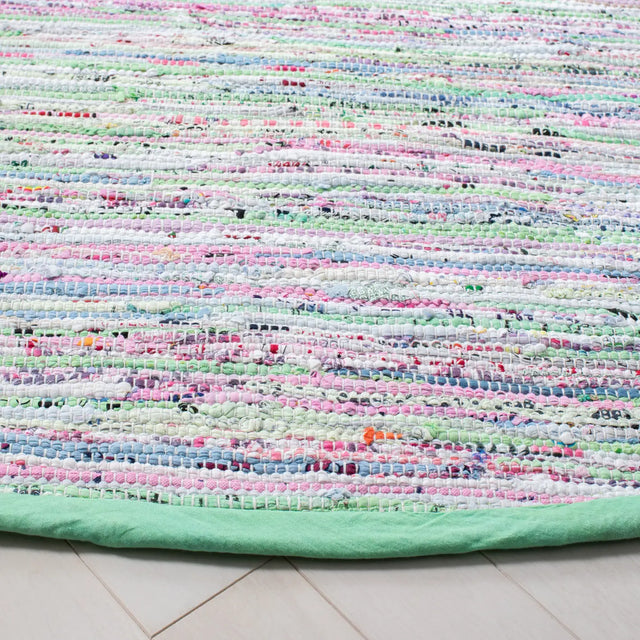 Safavieh Rag Rug 6'-0" x 6'-0" Rug in Light Green / Multi