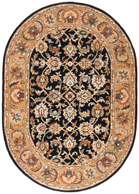 Safavieh Classic 4'-6" x 6'-6" Rug in Black / Gold