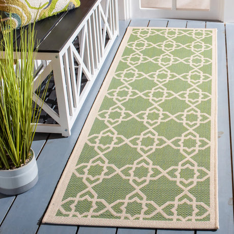 Safavieh Courtyard 2'-3" x 10'-0" Rug in Green / Beige
