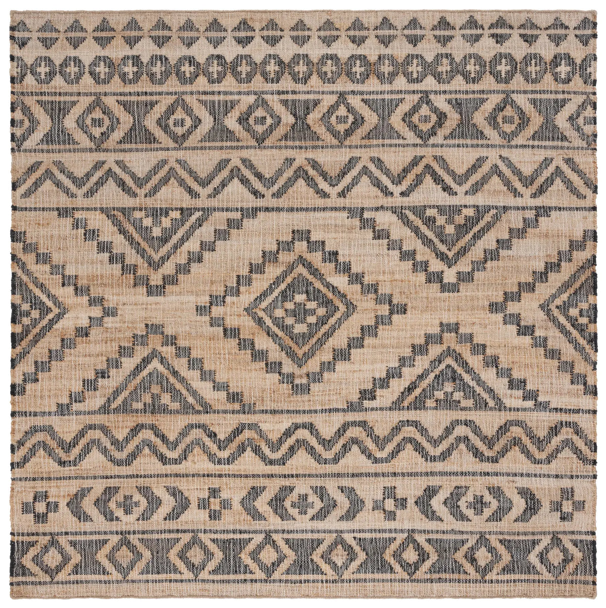Safavieh Kilim 7'-0" x 7'-0" Rug in Natural / Charcoal