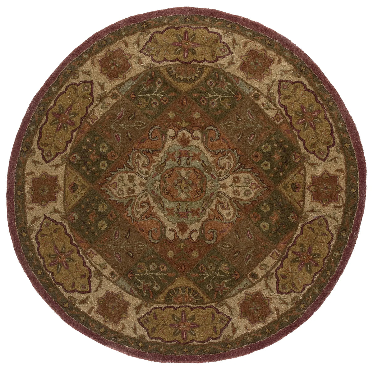 Safavieh Heritage 6'-0" x 6'-0" Rug in Rust / Ivory