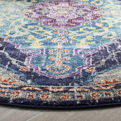 Safavieh Monaco 6'-7" x 6'-7" Rug in Black / Blue