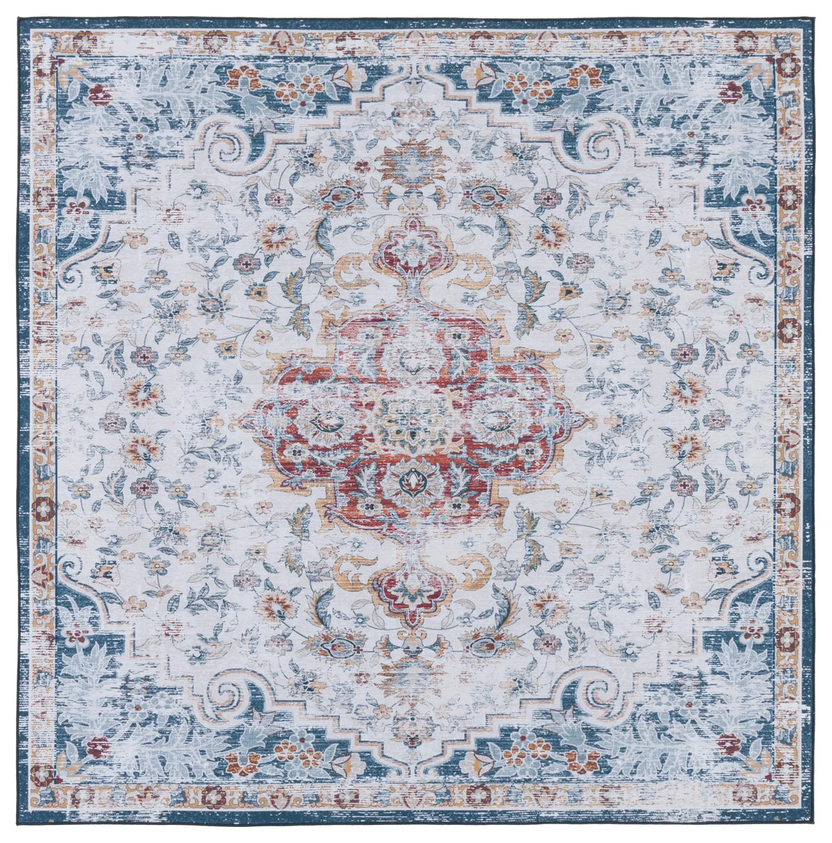 Safavieh Tucson 6'-0" x 6'-0" Rug in Grey / Rust