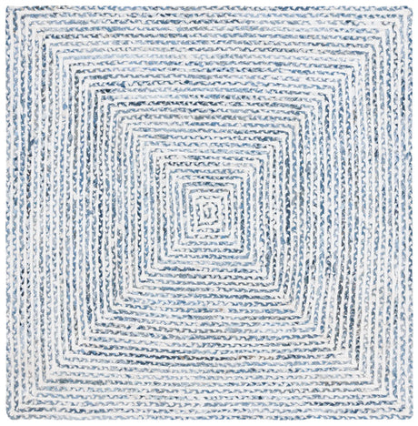 Safavieh Braided 6'-0" x 6'-0" Rug in Blue / Ivory