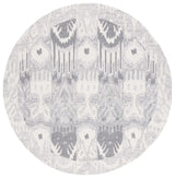 Safavieh Ikat 6'-0" x 6'-0" Rug in Light Grey / Ivory