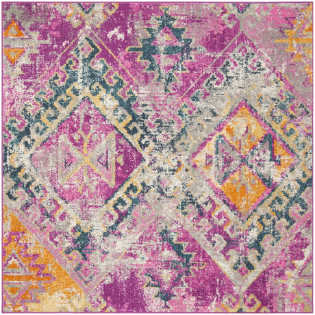 Safavieh Madison 6'-7" x 6'-7" Rug in Fuchsia / Blue