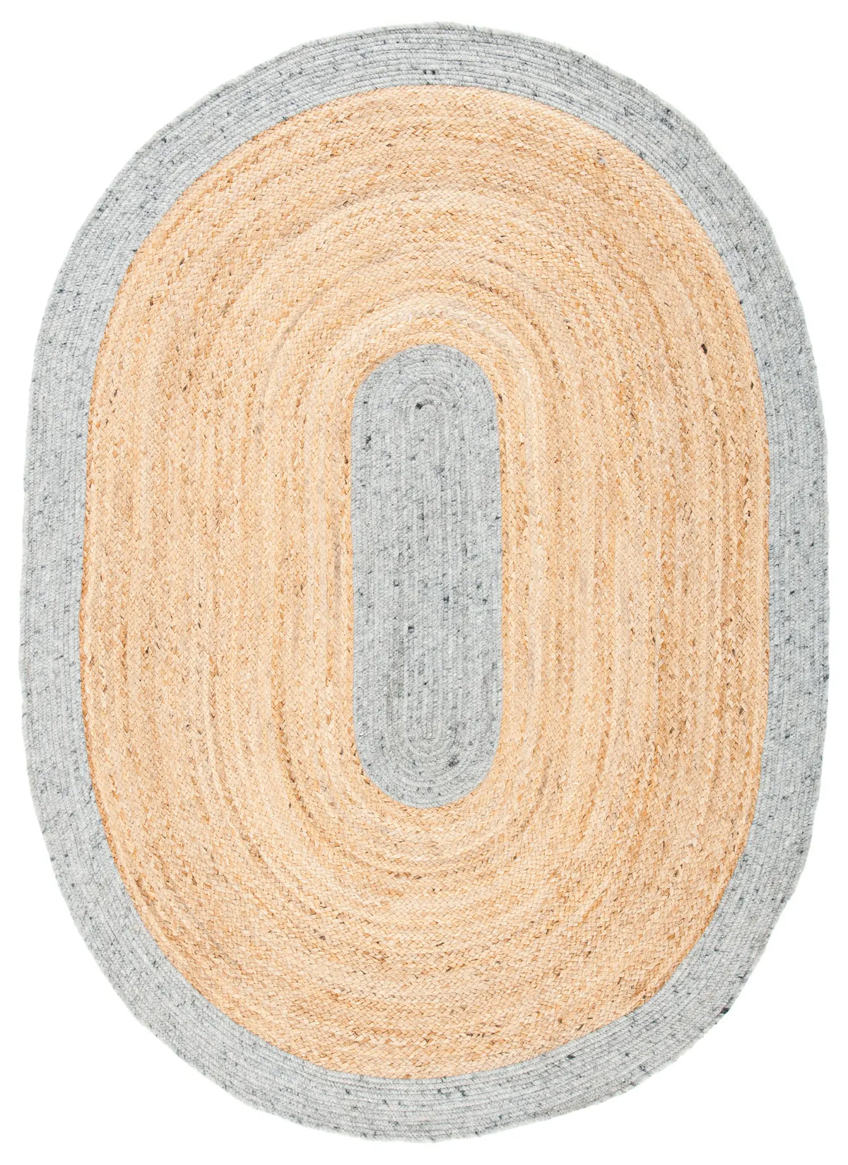 Safavieh Braided 5'-0" x 7'-0" Rug in Grey / Natural