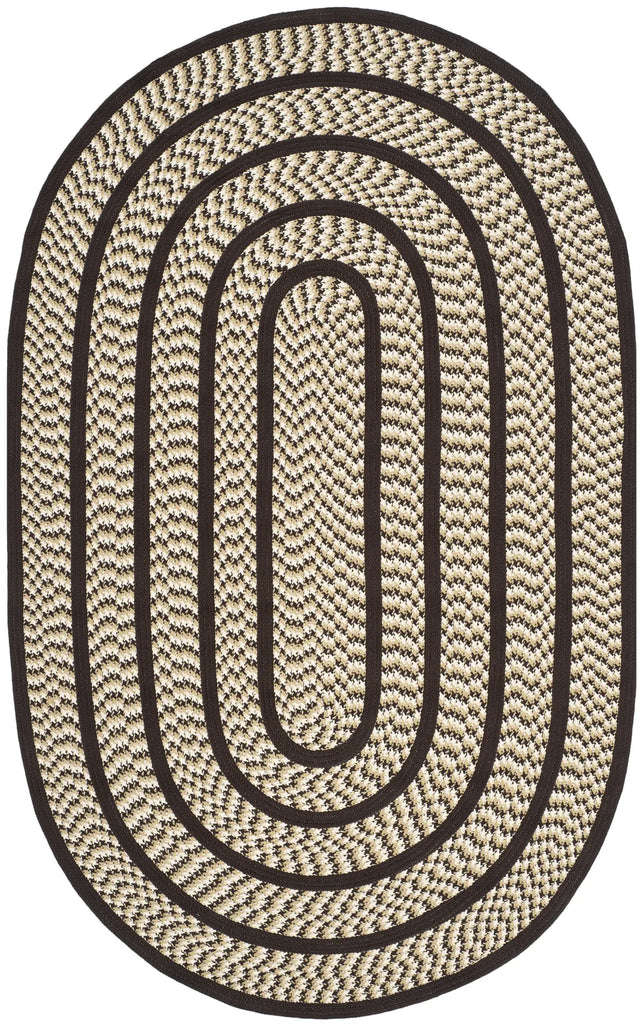 Safavieh Braided 5'-0" x 8'-0" Rug in Ivory / Dark Brown
