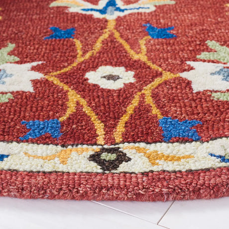 Safavieh Micro-Loop 5'-0" x 5'-0" Rug in Rust / Blue