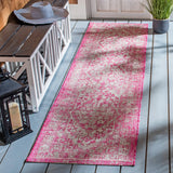 Safavieh Courtyard 2'-3" x 6'-7" Rug in Fuchsia / Grey