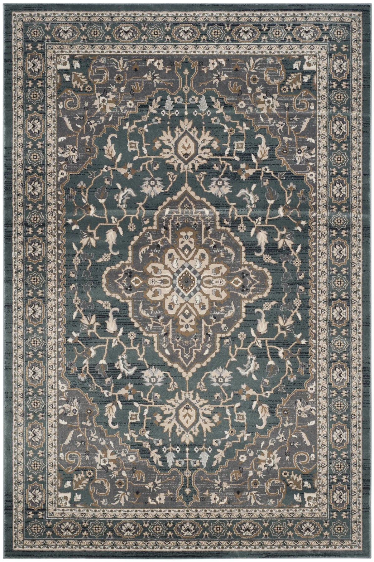 Safavieh Lyndhurst 10'-0" x 14'-0" Rug in Teal / Grey