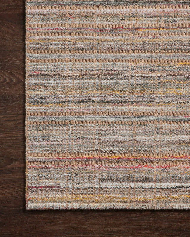 Loloi Jamie Jem-01 Natural/Multi Rug - corner on wood