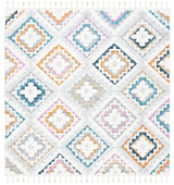 Safavieh Moroccan Fringe Shag 6'-7" x 6'-7" Rug in Grey / Ivory